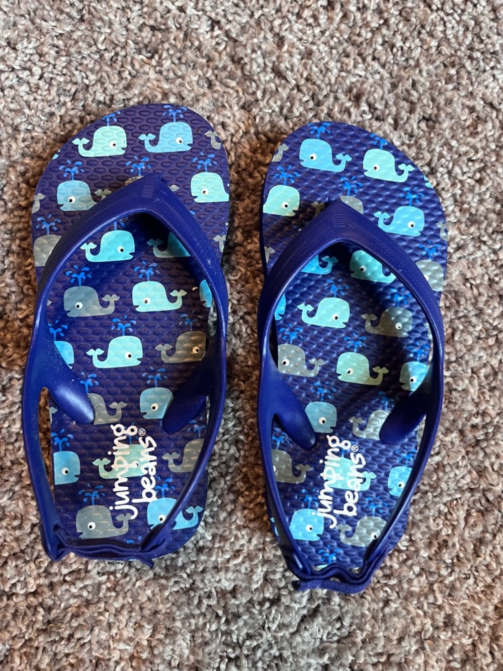 jumping beans Blue Whale Pattern toddler Flip Flops